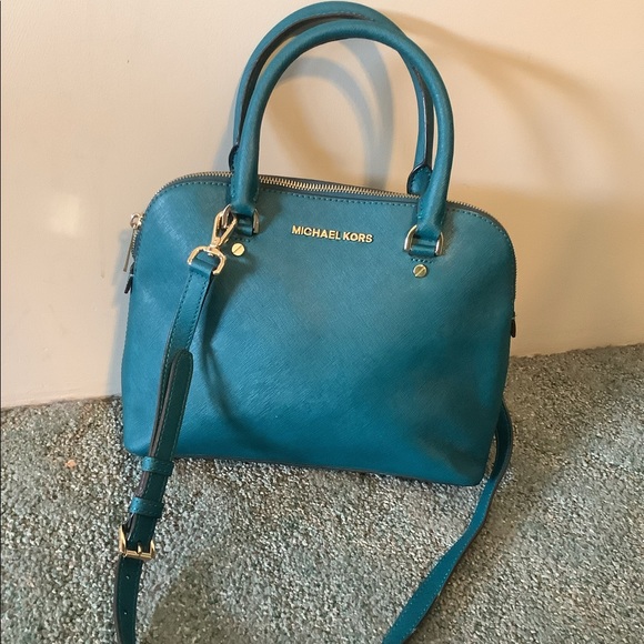 Michael Kors Handbags - Michael Kors teal colored crossbody satchel